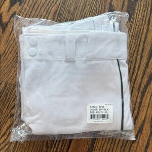 Youth White Joggers with Black Trim